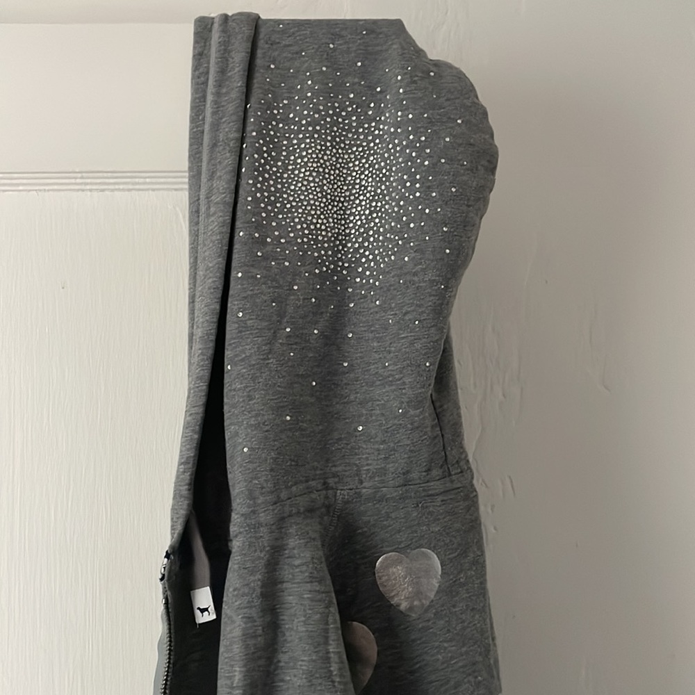 Victoria secrete Pink gray hoodie zip up